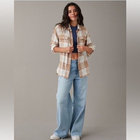 American Eagle Outfitters Tops - American Eagle Outfitters This Feels Seriously Lived In Fall Plaid Flannel